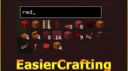 EasierCrafting - простой крафт предметов (1.15.2, 1.14.4, 1.12.2)
