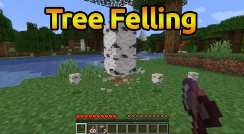 Tree Felling - блоки дерева и гравитация (1.16.5)
